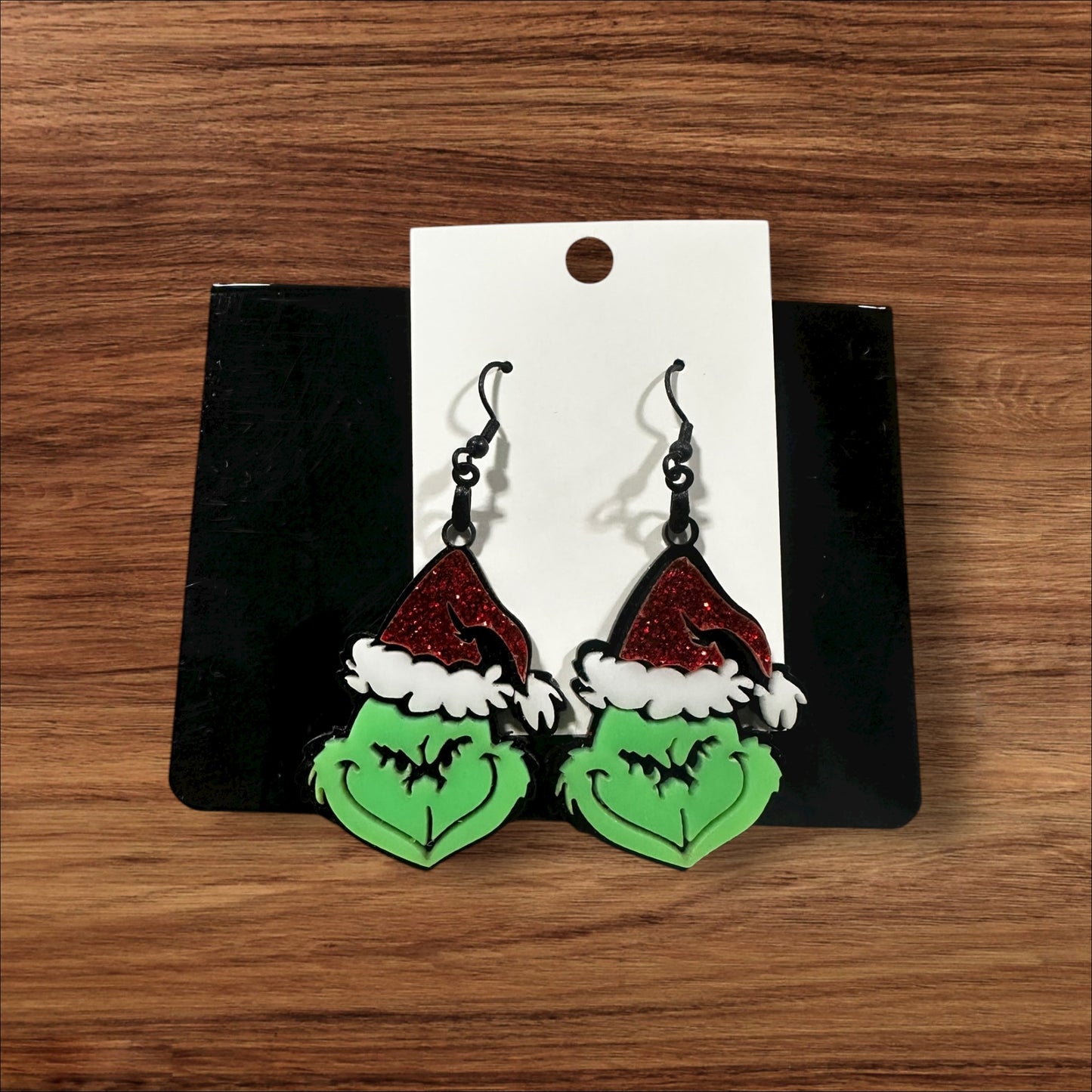 Green Villain Christmas Earrings